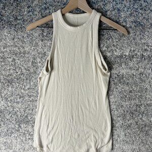 Lululemon Tank Top Womens Small Beige Ribbed Racerback Athletic Yoga Shirt Gym